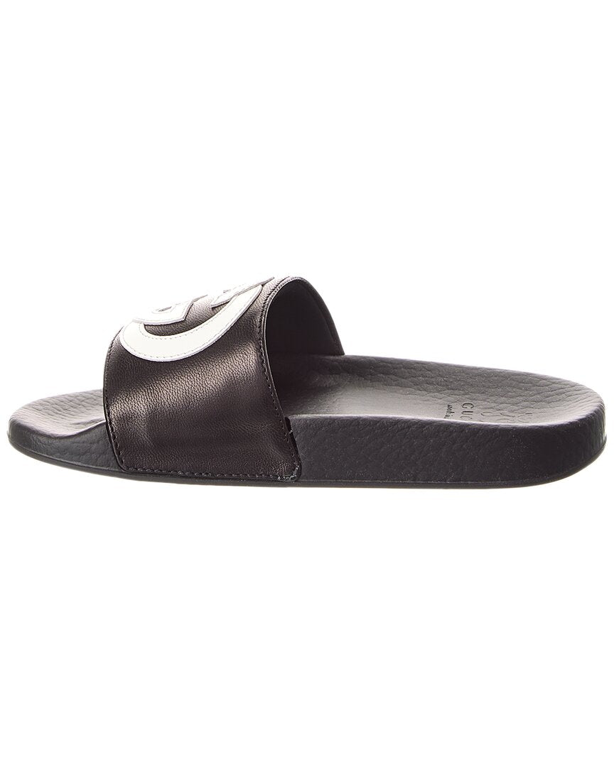 Gucci Interlocking G Leather Slide