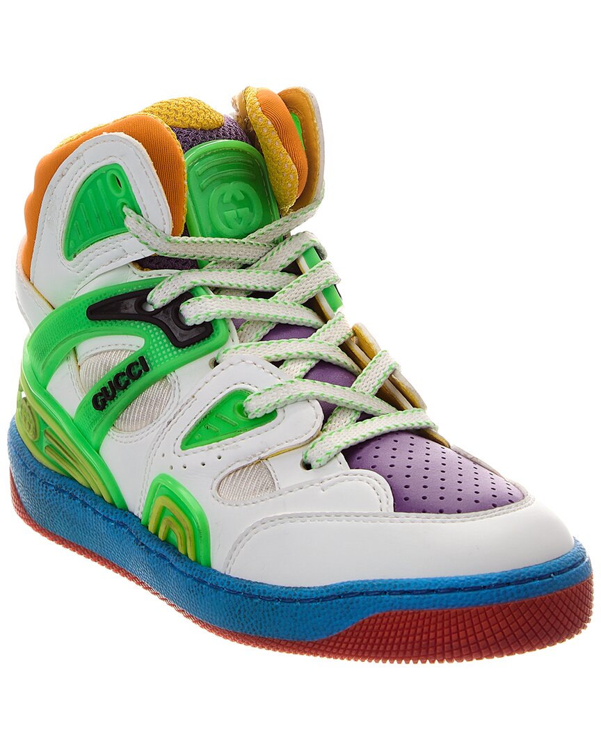 Gucci Basket Leather & Mesh Sneaker White