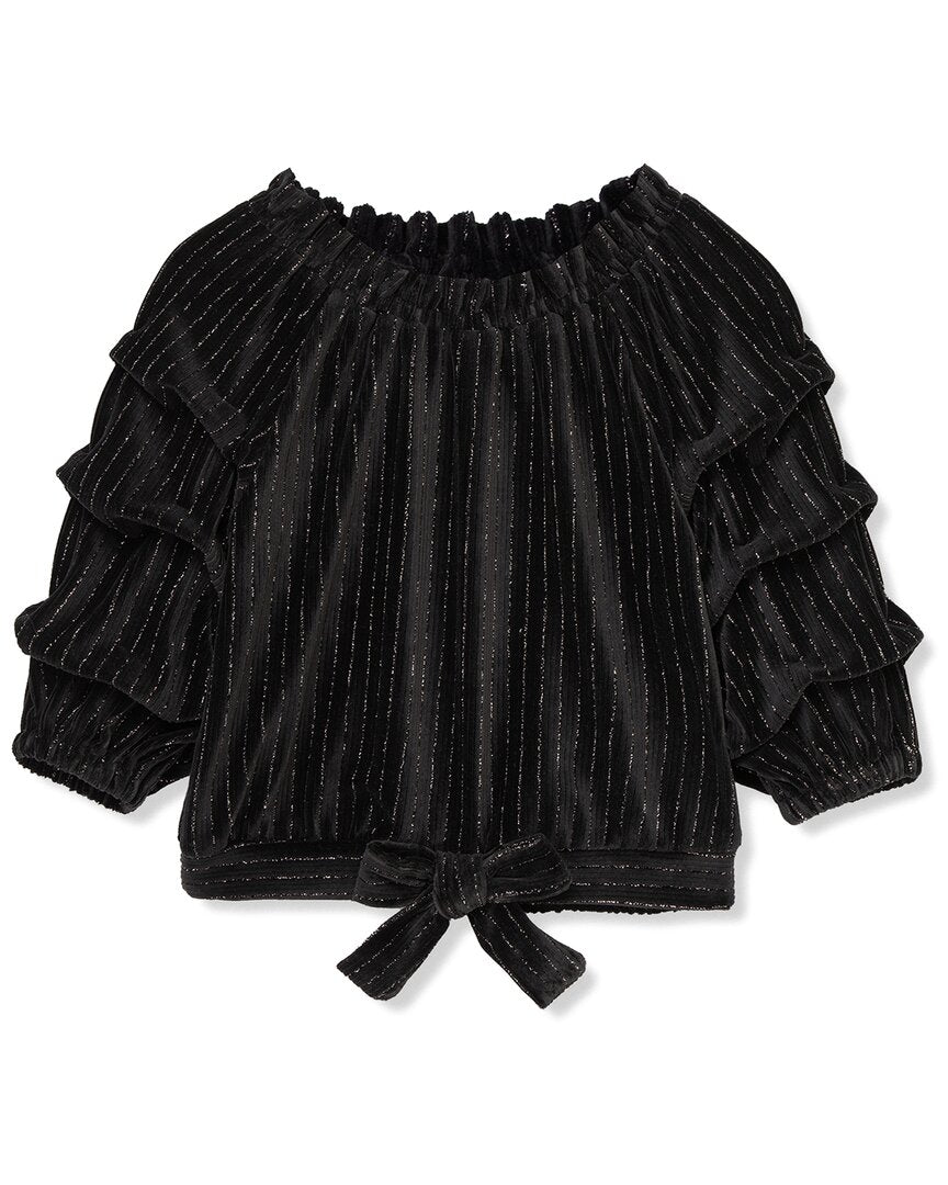 Habitual Velour Gathered Sleeves Top