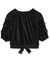 Habitual Velour Gathered Sleeves Top