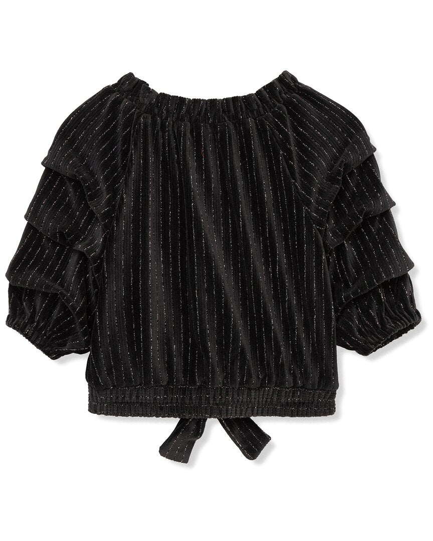 Habitual Velour Gathered Sleeves Top