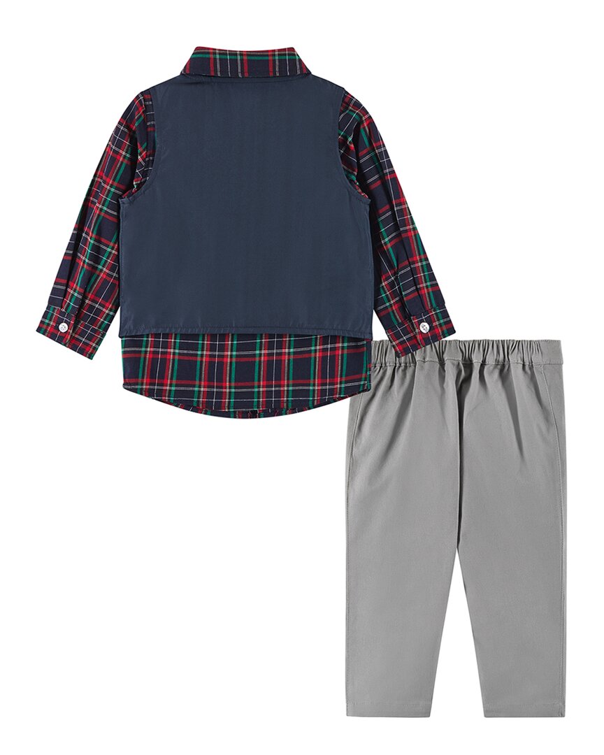 Andy & Evan Vest, Plaid Button-Down & Twill Pant Set
