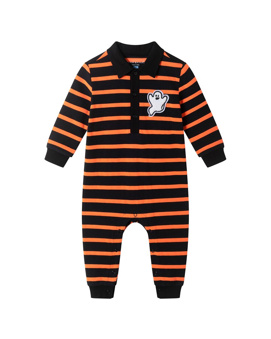 Andy & Evan Andy & Evan Rugby Stripe Halloween Romper