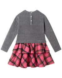 Andy & Evan Chenille/Plaid Flannel 2Fer Dress