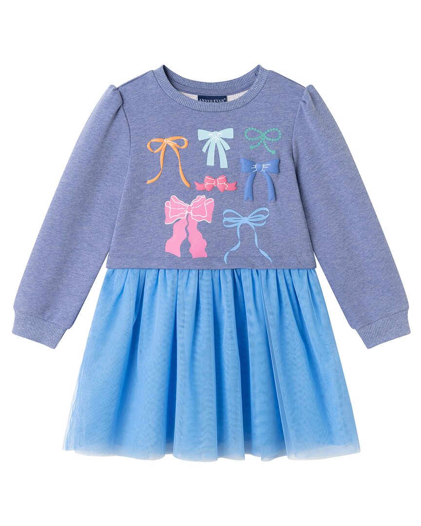 Andy & Evan French Terry/Tulle Twofer Dress