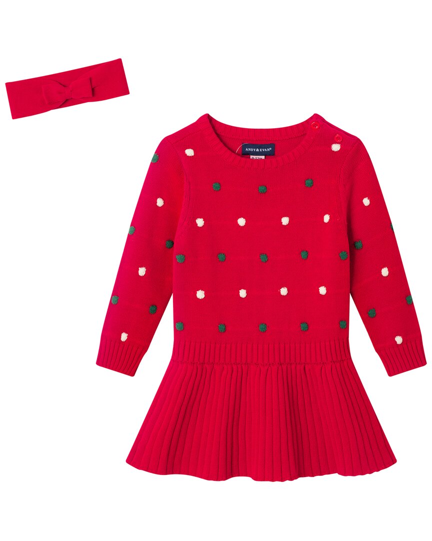 Andy & Evan Bubble Sweater/Rib Knit 2Fer Dress