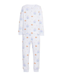 Little English Ruffled Printed Pajama White