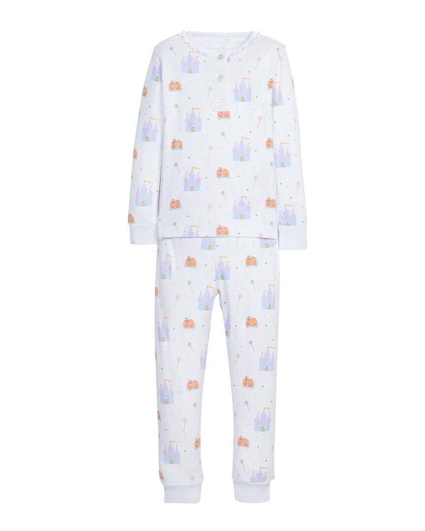 Little English Ruffled Printed Pajama White