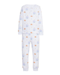 Little English Ruffled Printed Pajama White