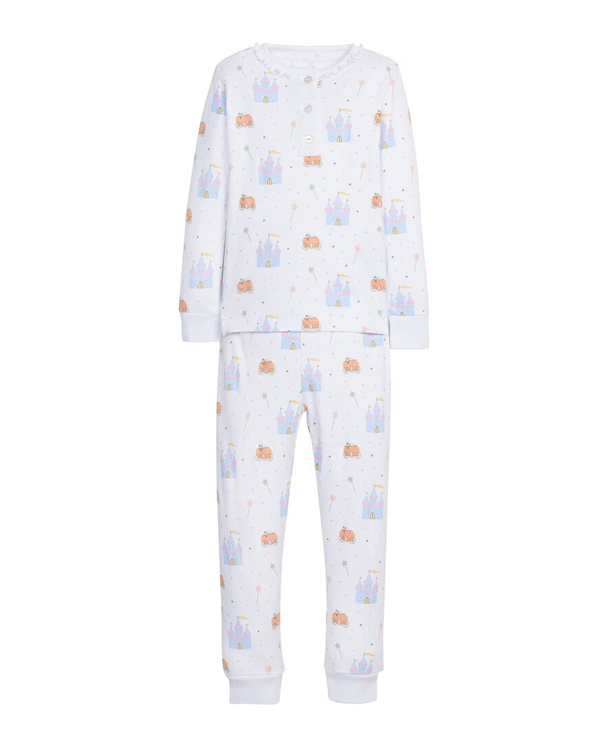 Little English Ruffled Printed Pajama White
