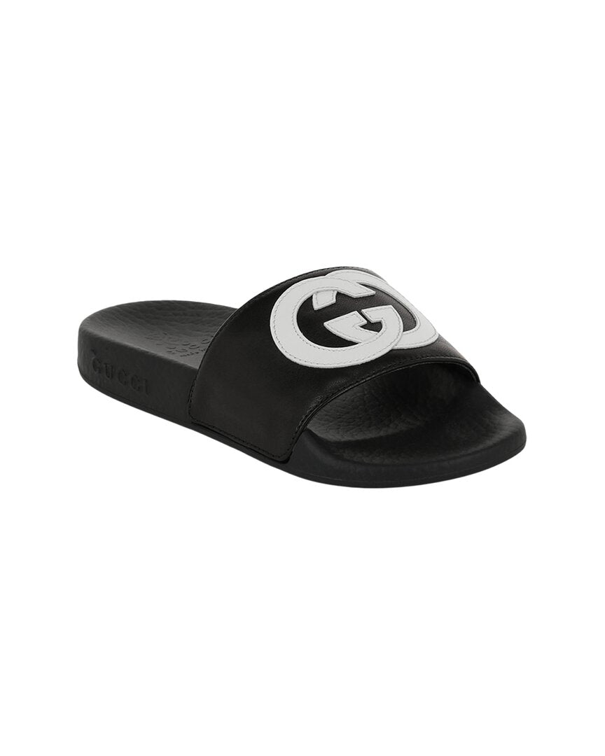 Gucci Interlocking G Leather Slide