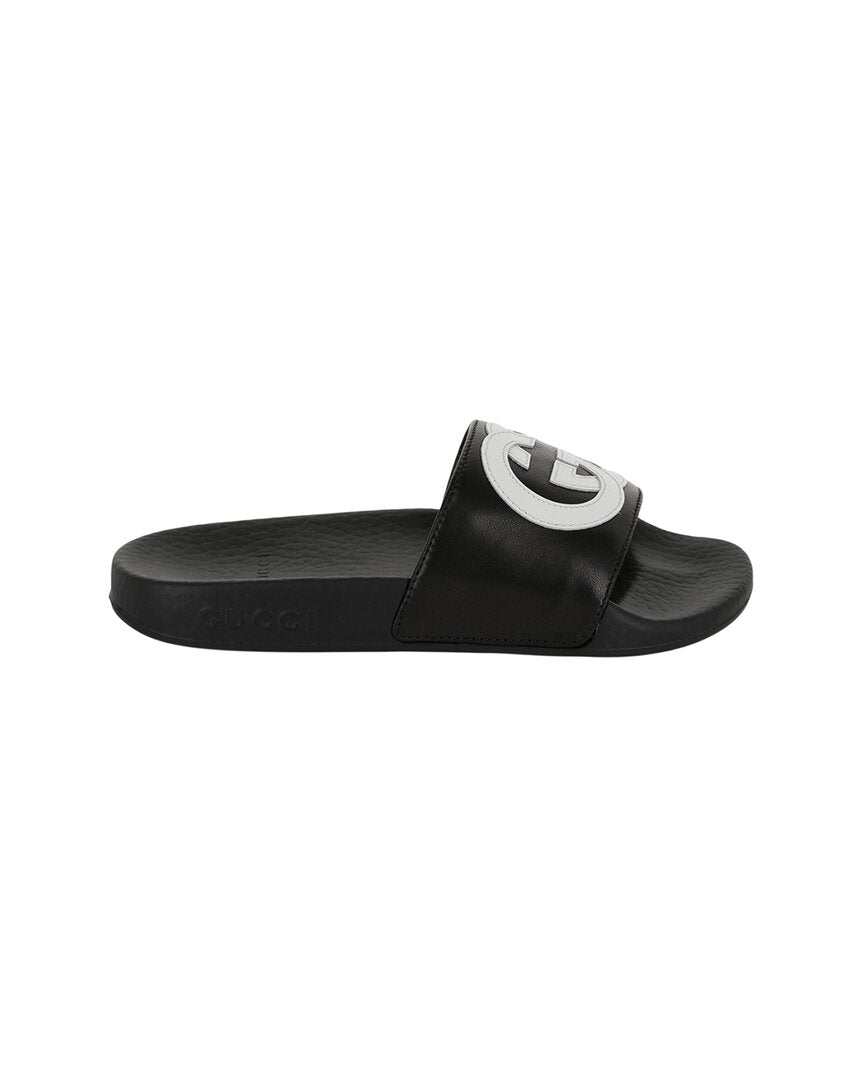 Gucci Interlocking G Leather Slide