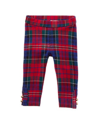 Janie and Jack Janie And Jack Tartan Button Cuff Pant