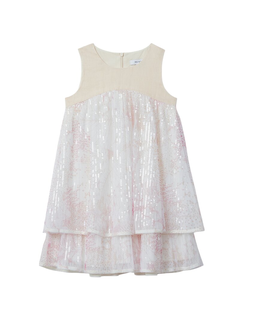 Reiss Daisy Linen Sequin Layered Dress