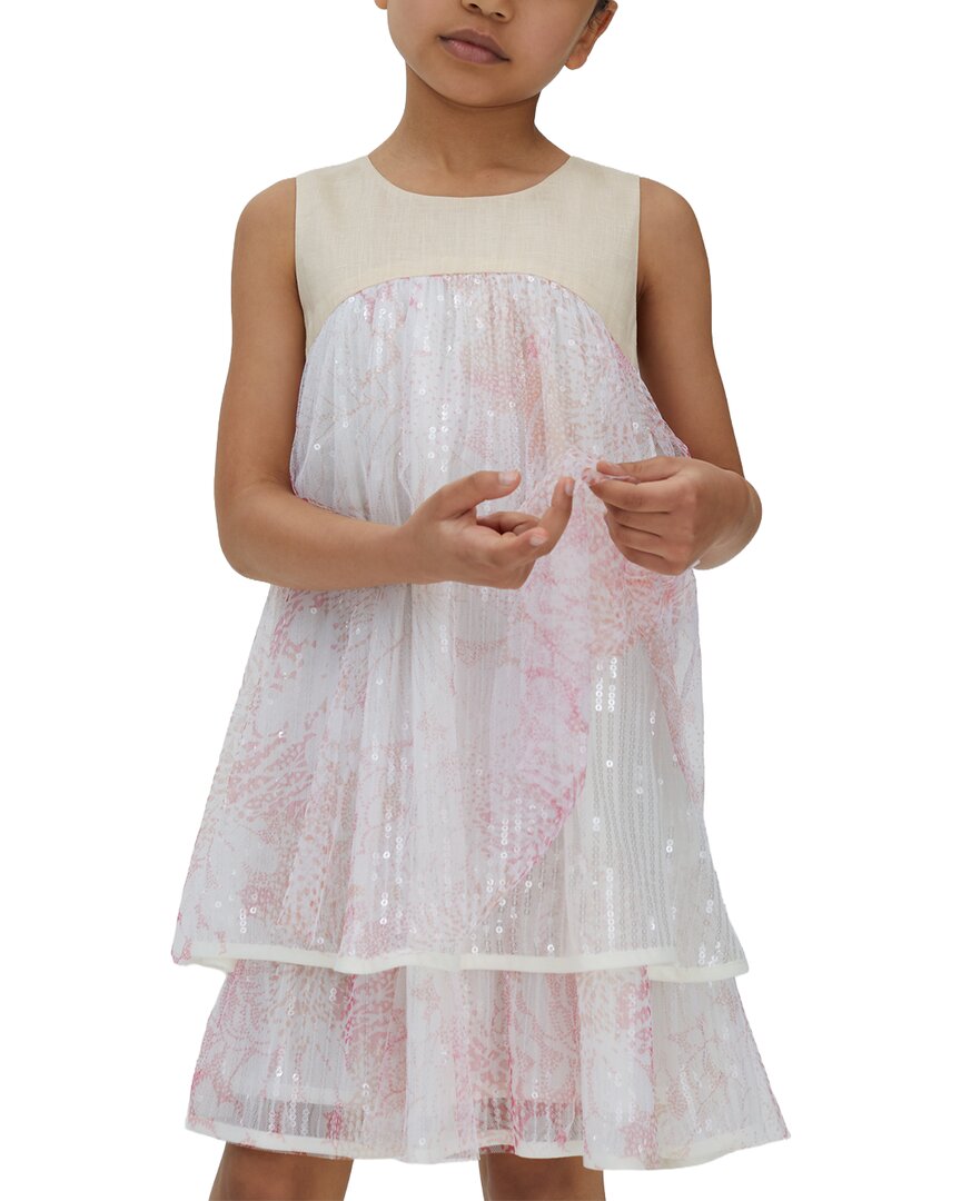 Reiss Daisy Linen Sequin Layered Dress
