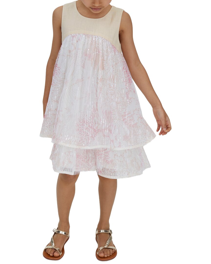 Reiss Daisy Linen Sequin Layered Dress