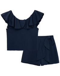 Habitual Mock Wrap Short Set