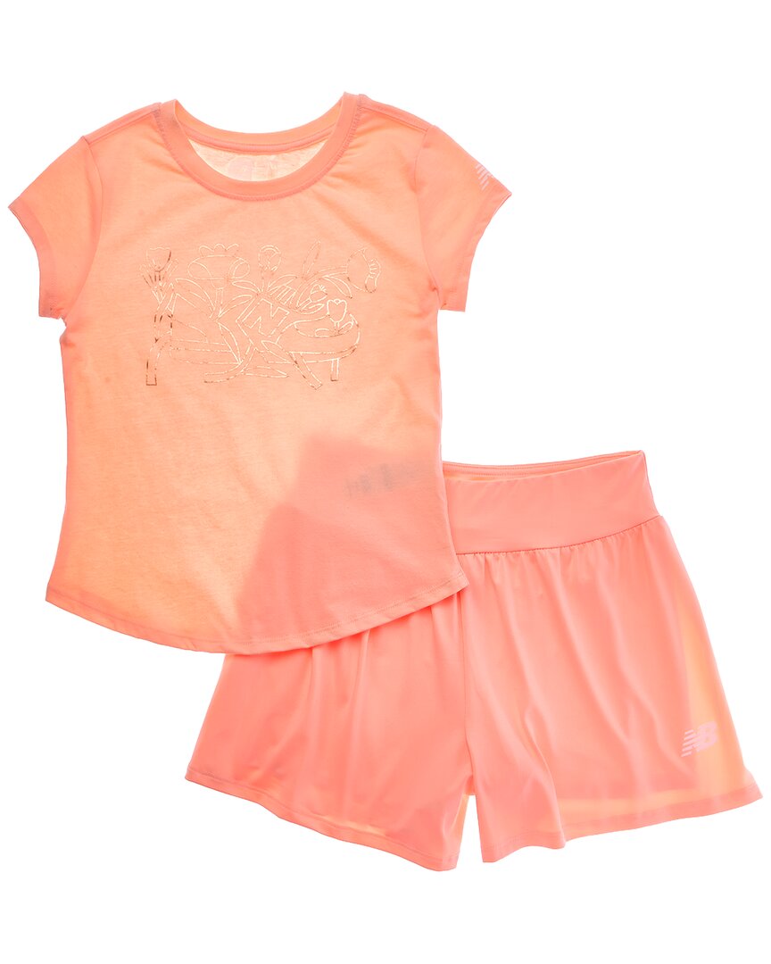 New Balance 2Pc T-Shirt & Flowy Short Set