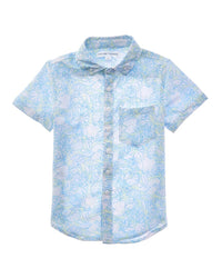 Vintage Summer Seersucker Button-Down Shirt