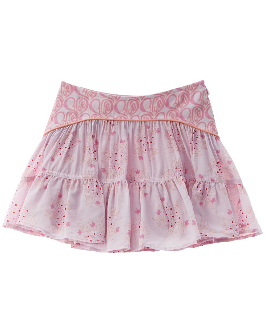 Chloé Silk-Blend Skirt Pink