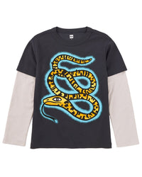 Tea Collection Snake Layer Sleeve Graphic T-Shirt