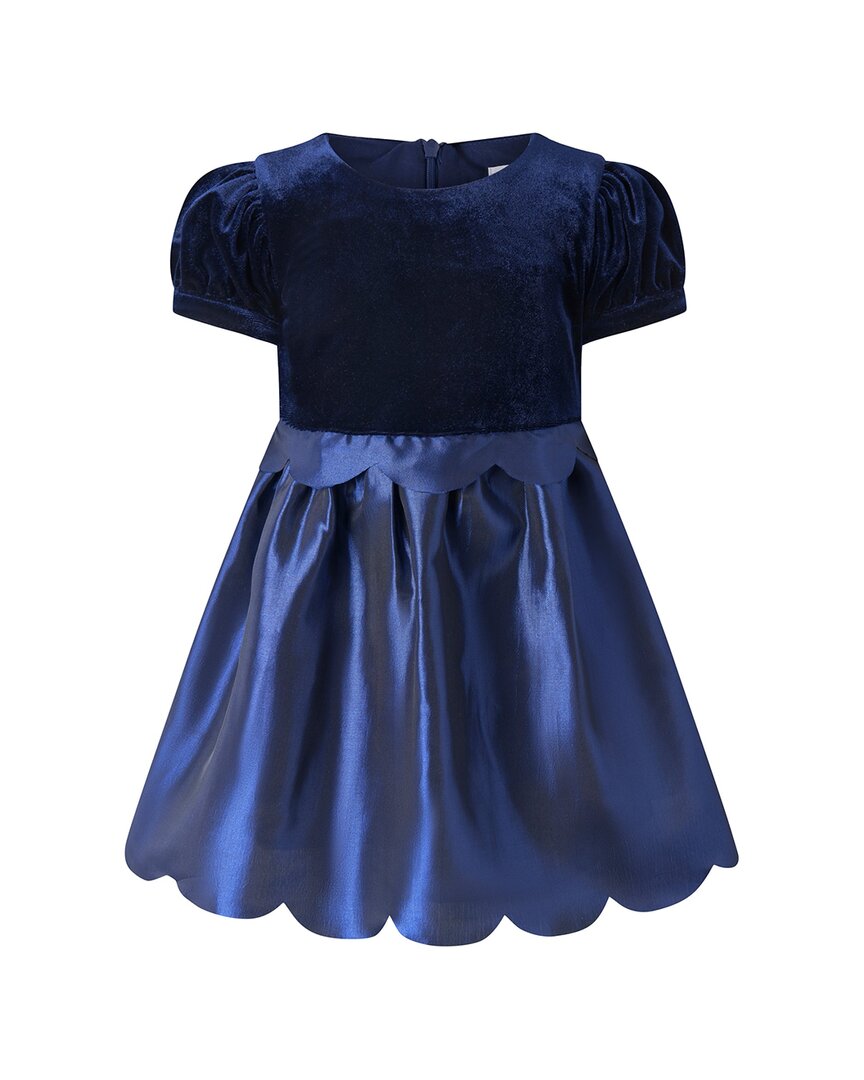 Rachel Riley Rachel Riley Navy Taffeta Scalloped Dress