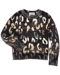 Autumn Cashmere Autumn Cashmere Striped Leopard Wool & Cashmere-Blend Sweater