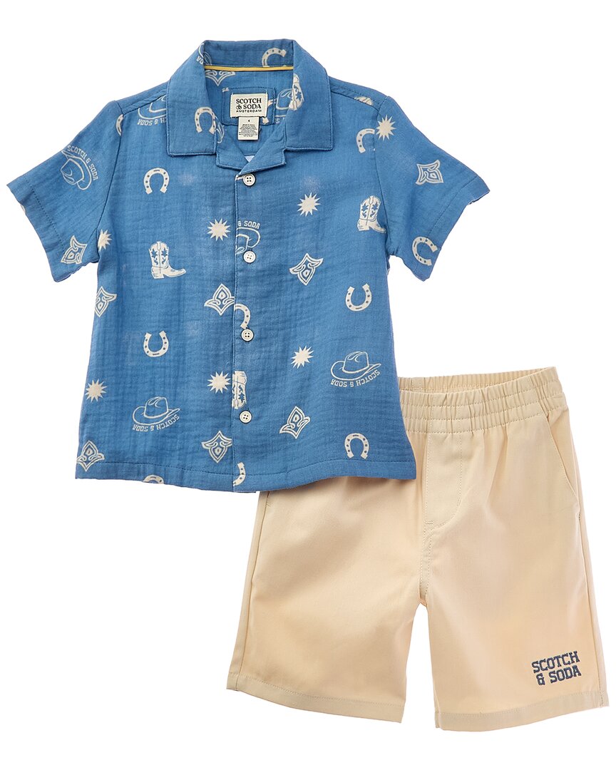 Scotch & Soda 2Pc Camp Shirt & Short Set