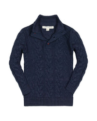 Hope & Henry Mock Neck Button Sweater