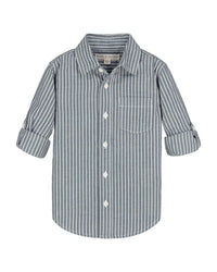 Hope & Henry Railroad Stripe Rolled Shirt