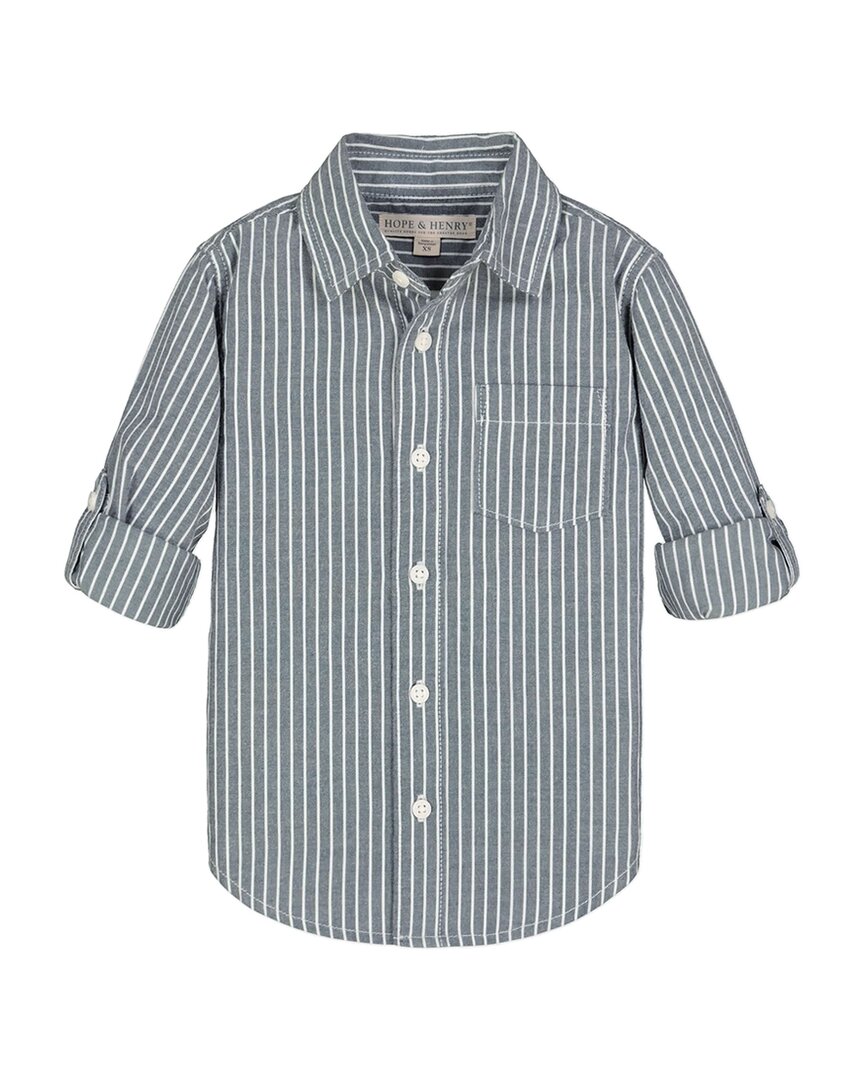 Hope & Henry Railroad Stripe Rolled Shirt