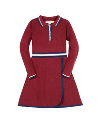 Hope & Henry Tipped Collar Henley Sweaterdress