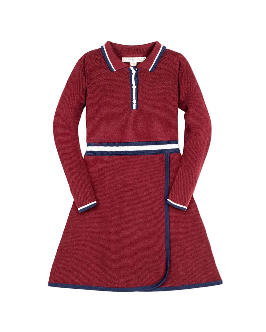 Hope & Henry Tipped Collar Henley Sweaterdress