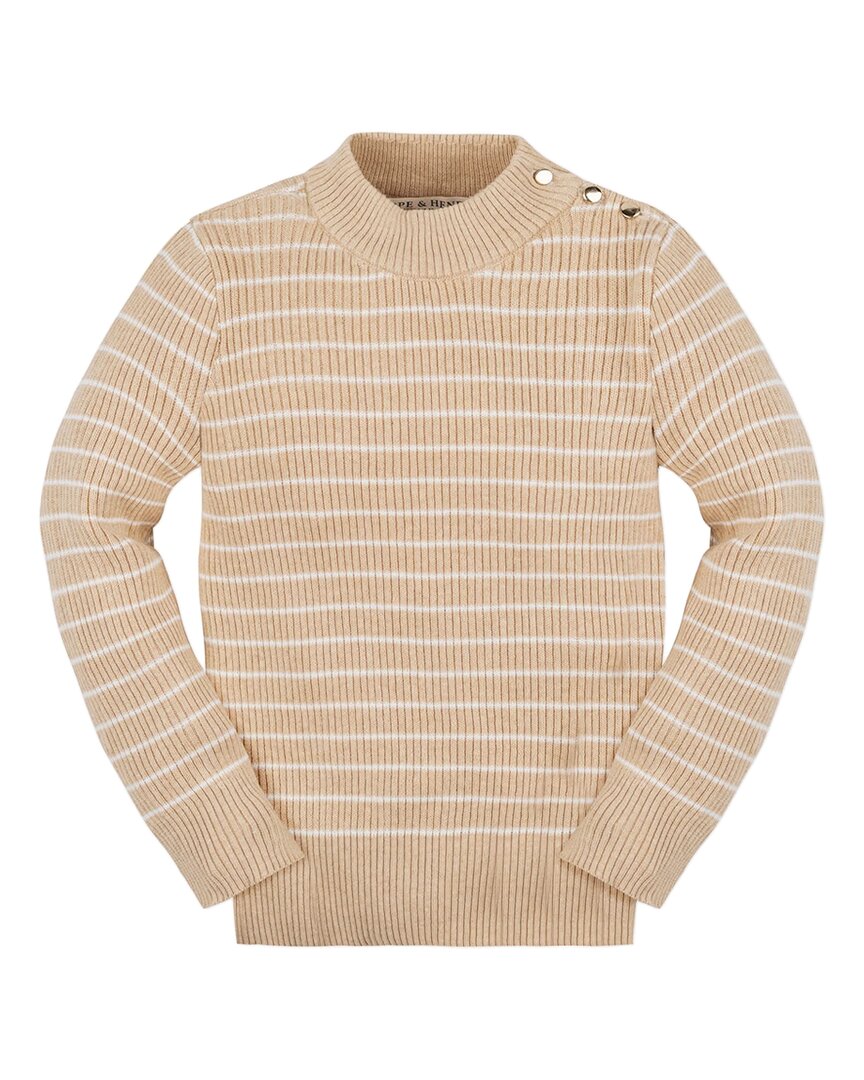 Hope & Henry Rib Knit Mock Neck Sweater