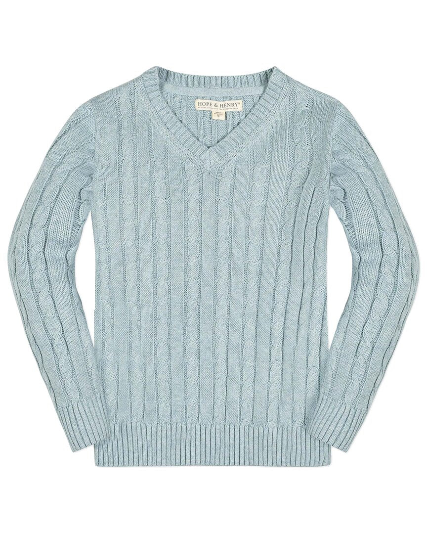 Hope & Henry V-Neck Cable Sweater