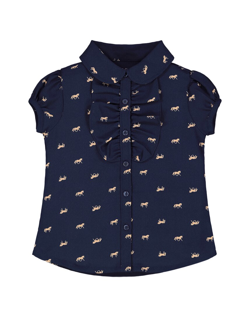 Hope & Henry Horse Print Peter Pan Collar Shirt