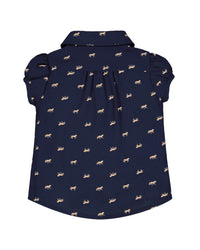 Hope & Henry Horse Print Peter Pan Collar Shirt