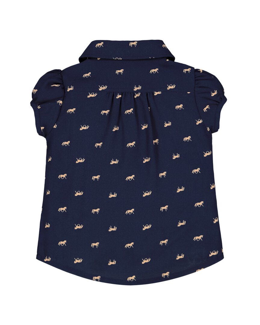 Hope & Henry Horse Print Peter Pan Collar Shirt