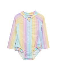 Little Me Multi Stripe One-Piece Rashguard