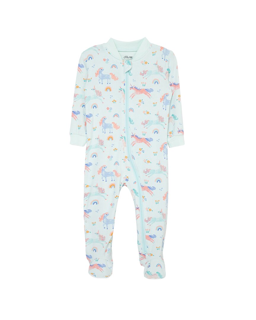 Little Me Unicorn Zip Front Footie