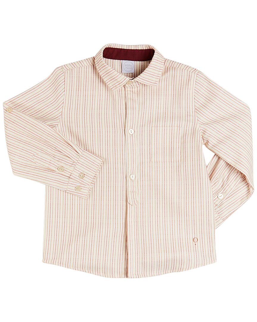 Pepa London Striped Polo Collar Shirt