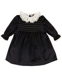Pepa London Velvet Smocked Lace Collar Dress