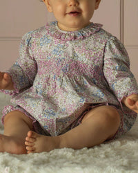 Rachel Riley Rachel Riley Smocked Scalloped Babysuit