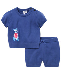 Janie And Jack French Bulldog Sweater Matching Set