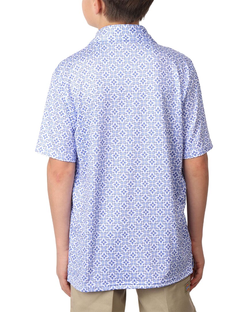 Tailorbyrd Floral Tile Printed Performance Polo Shirt