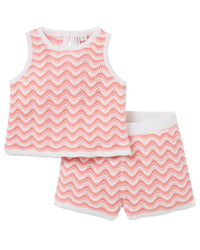 Janie And Jack Wavy Striped Crochet Matching Set