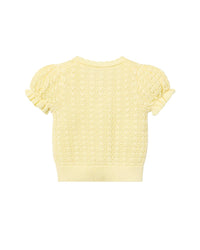 Janie And Jack Pointelle Puff Sleeve Cardigan