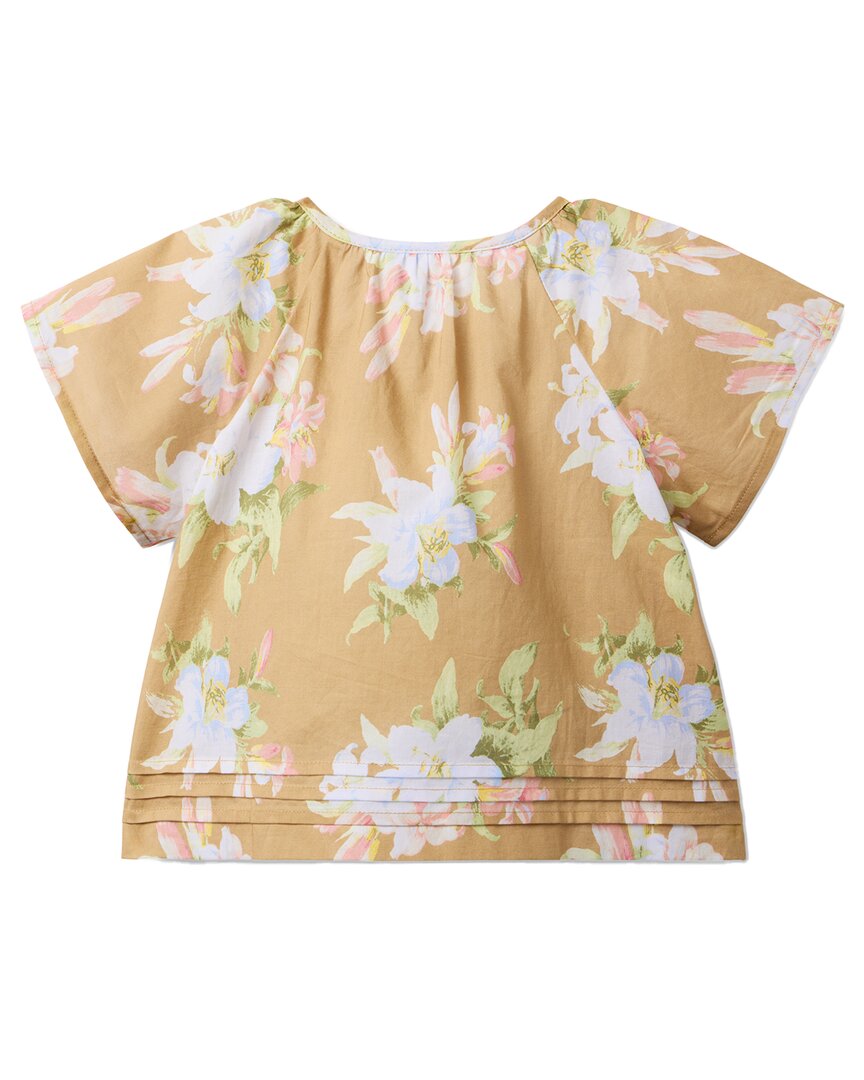 Janie And Jack Floral Pintuck Button Top