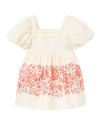 Janie And Jack Floral Border Puff Sleeve Dress
