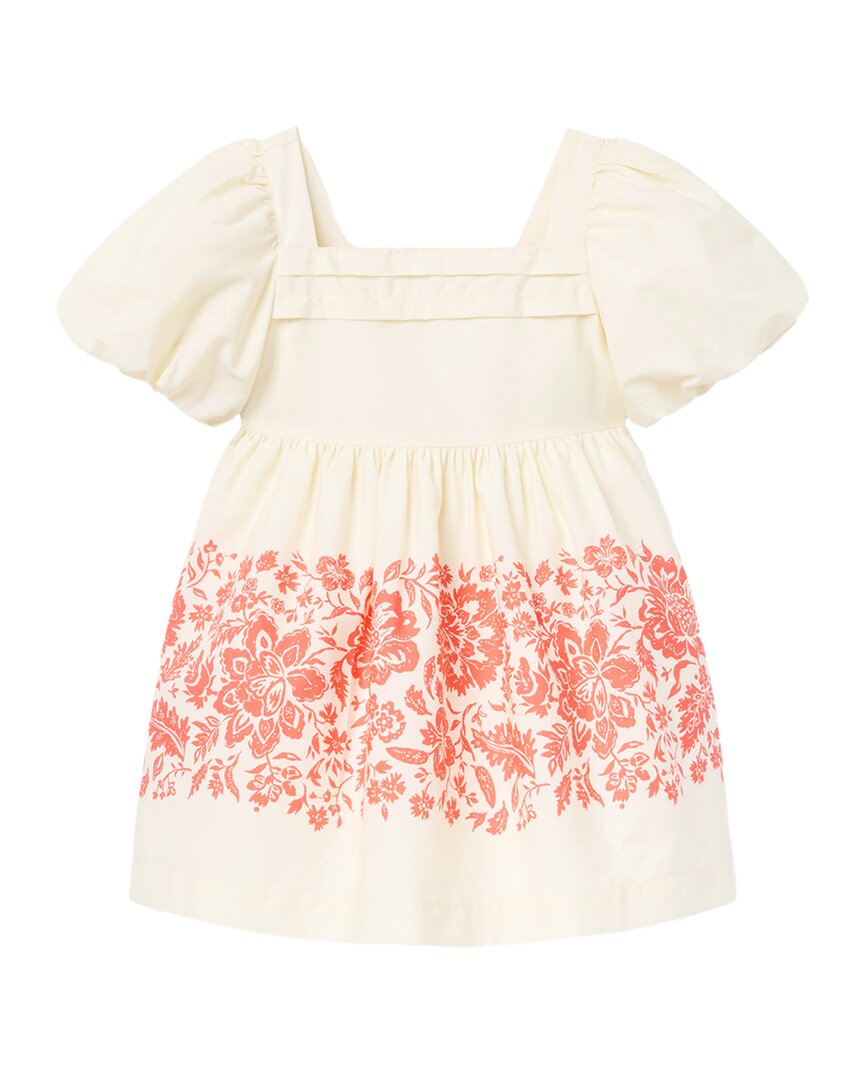 Janie And Jack Floral Border Puff Sleeve Dress